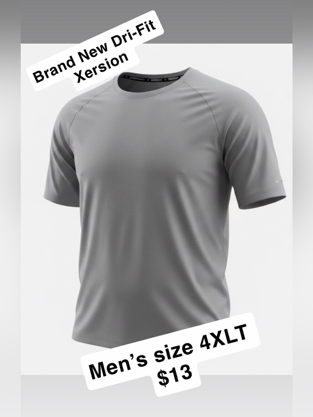 Xersion Men's Short Sleeve Performance Tee - Light Gray